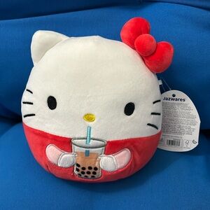 Original SquishMallows HelloKitty HoldingDrinkingOutOfCup Size 7 “Inch 2024 NWTS